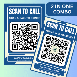 Car Safety QR Combo - Front + Rear Contact Stickers